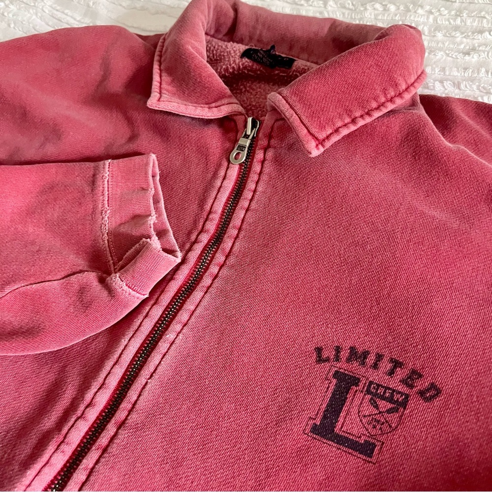 Vintage The Limited America 1990s Womens Zip Up Oversize Logo Sweatshirt Medium